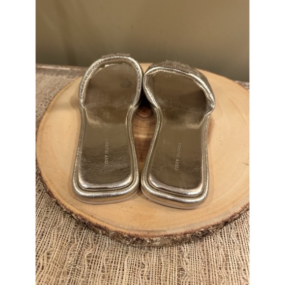 Tory Burch Double T Sport Slide Leather Sandals Gold Spark Sz-9.5 298$ - Picture 12 of 14
